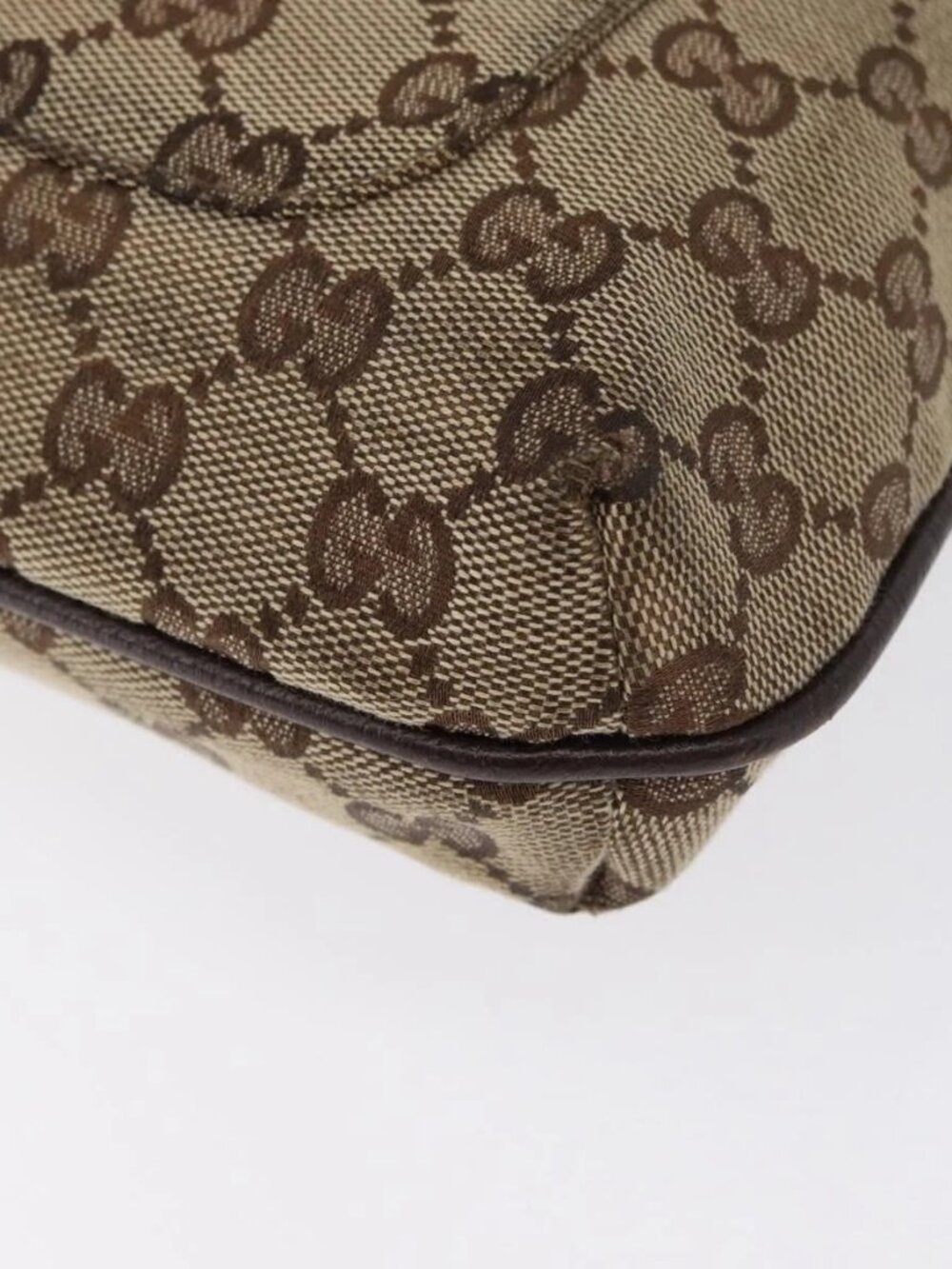 GUCCI GG Canvas Shoulder Bag Beige Silver - Picture 5 of 16